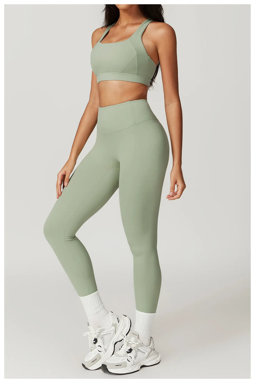 Fit Happens | Criss Cross Back Sports Bra + High Waisted Leggings Matching Set