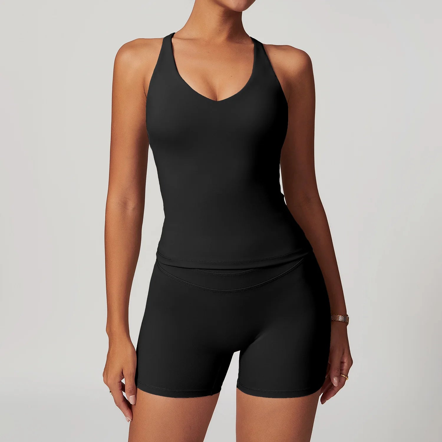 Sunshine Sensation | Fitness Tank Top + Biker Shorts Set