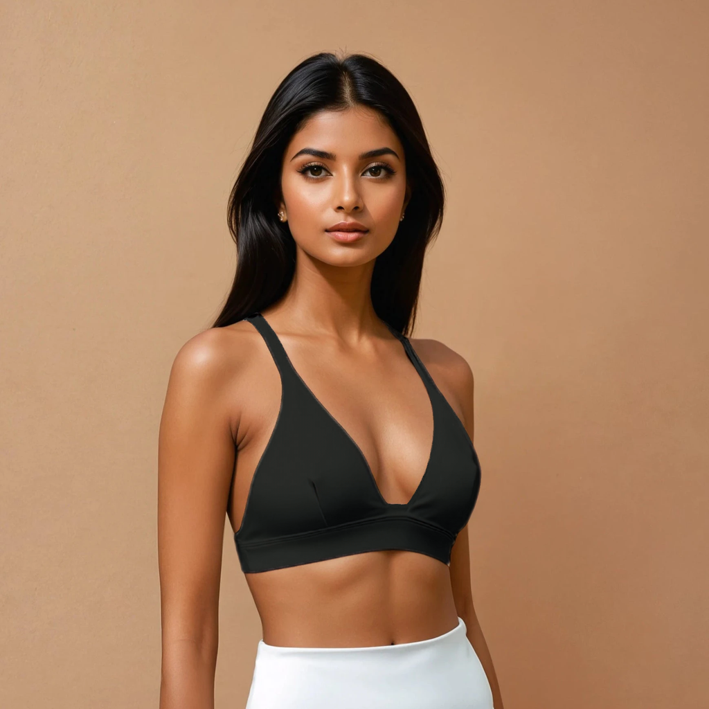 Xooie Fit Fitted Active Bra for Women in Black with a Stylish Design and Comfortable Fit