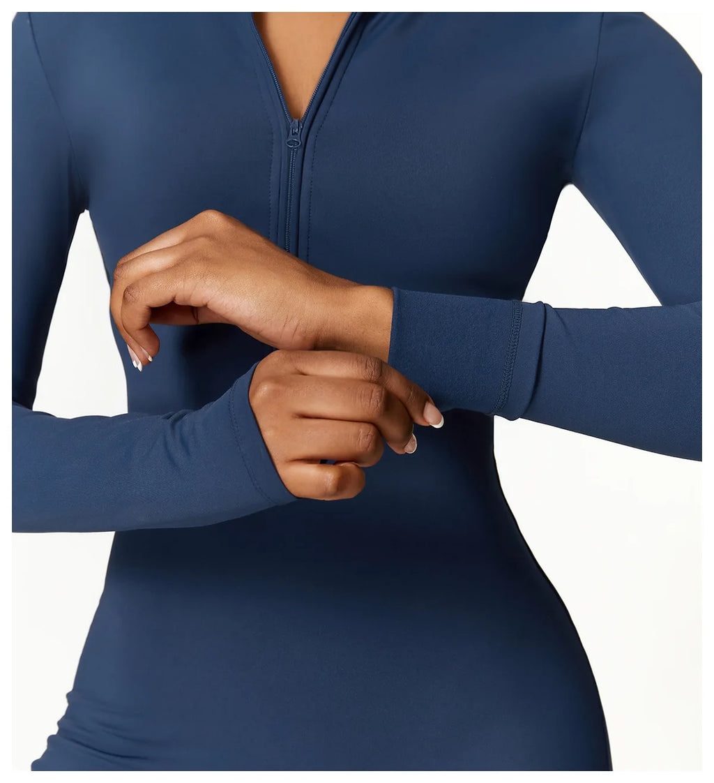 Oh So Fleeced | Zipper Long Sleeved One-Piece, Fleece Lined Jumpsuit