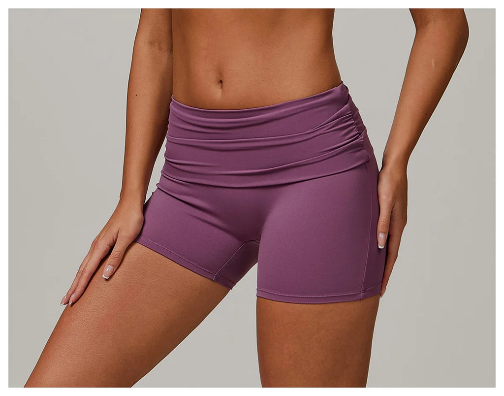 Yoga Me Comfy | Foldable Waist-Band Yoga Shorts