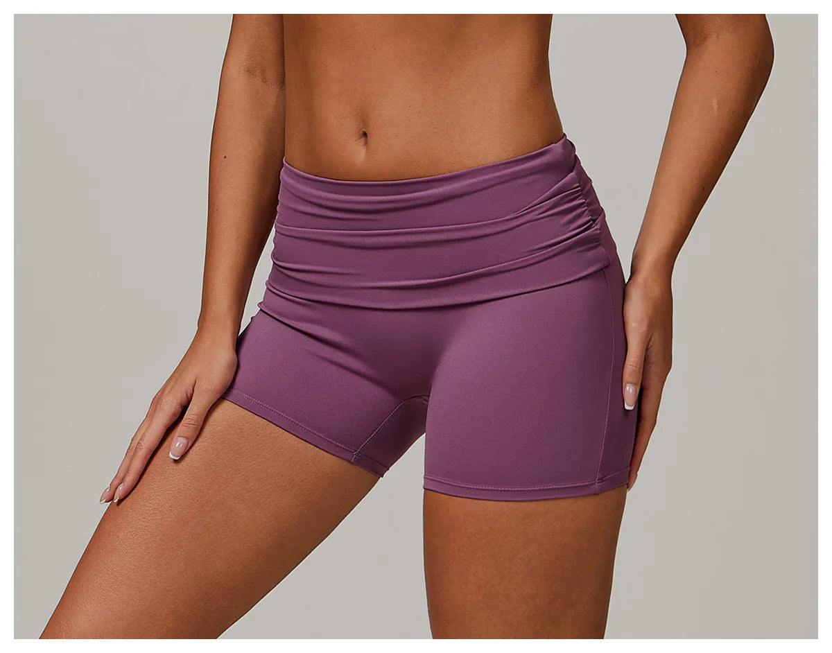 Yoga Me Comfy | Foldable Waist-Band Yoga Shorts
