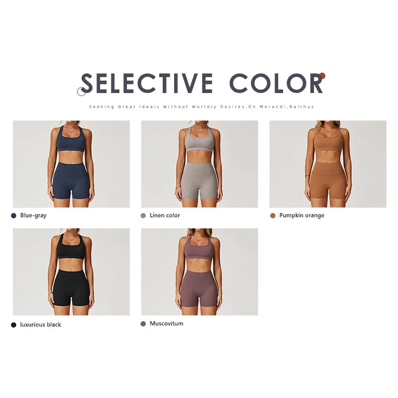 Xooie Fit two-piece set in five colors showcasing high-performance activewear for versatile workout styles