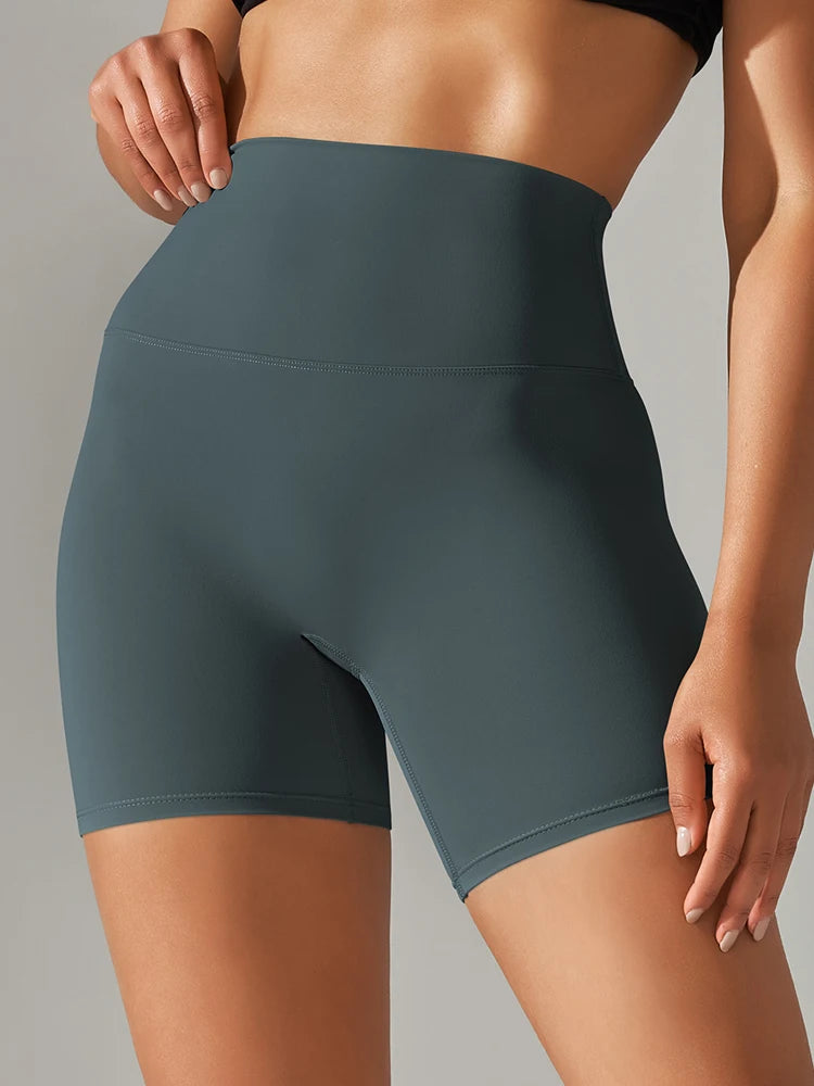 Xooie Fit high quality active shorts for women in dark gray with high waistband and snug fit