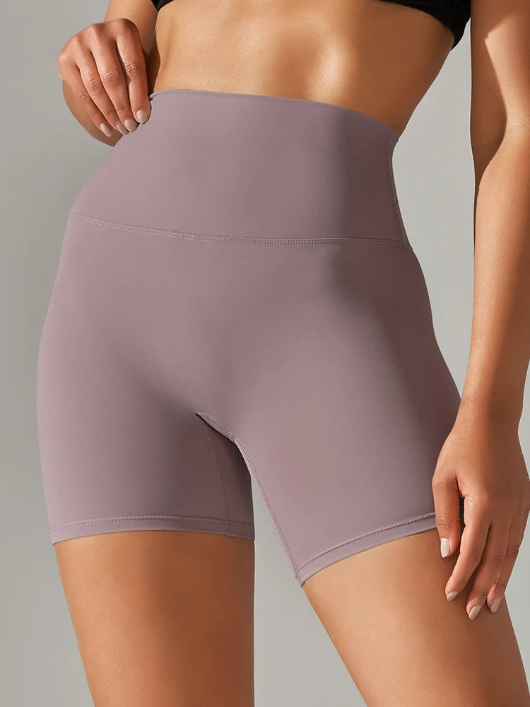 Xooie Fit high quality active shorts in mauve with high waist and smooth fit for workouts
