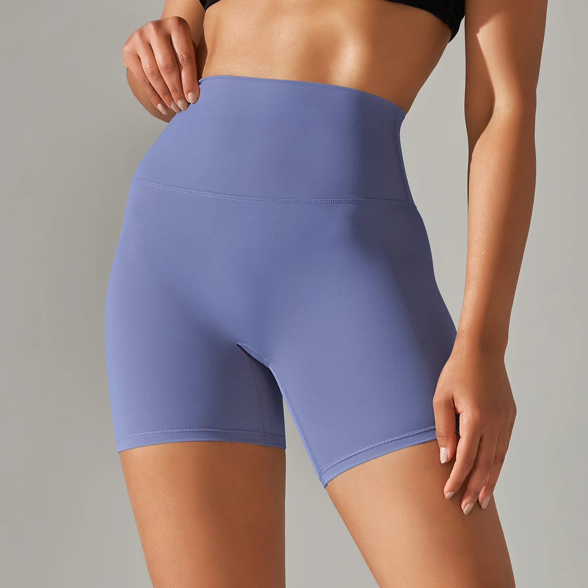Xooie Fit high quality active shorts in blue with high waist and stretchy fabric for workout