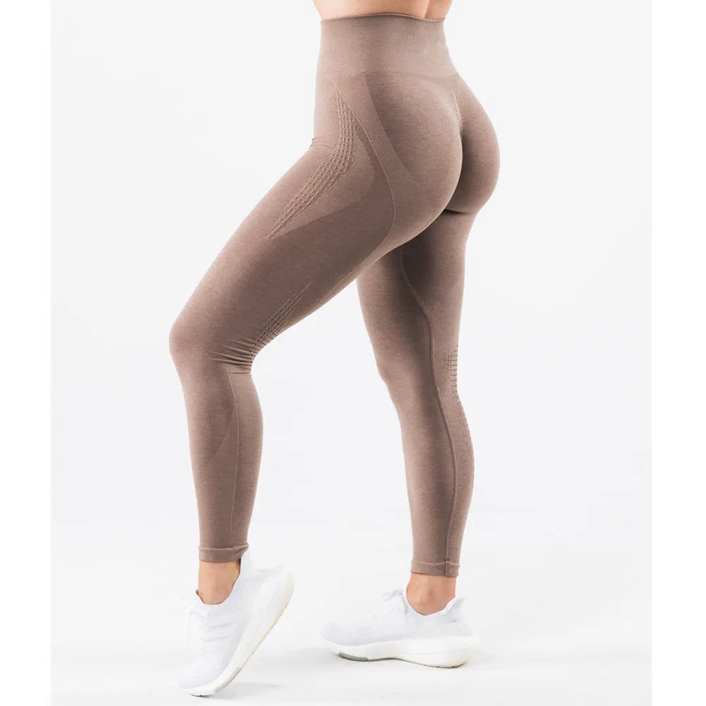 Xooie Fit high waisted active leggings in brown with a sculpting design for comfort and style