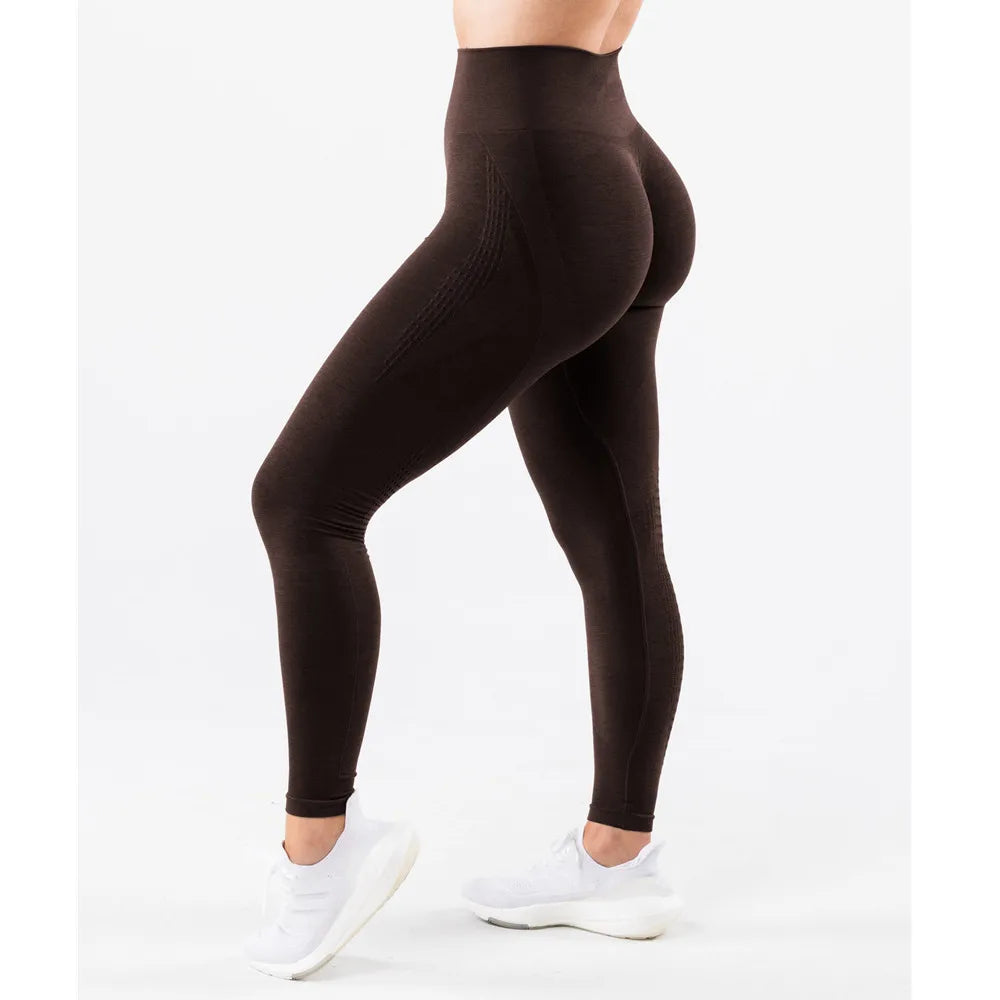 Xooie Fit High Waisted Active Leggings in Brown for Comfortable Workout and Everyday Wear