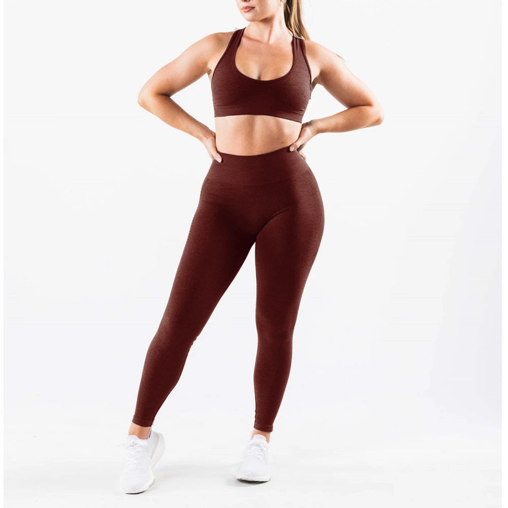 Xooie Fit high waisted active leggings in brown for stylish workouts and comfort