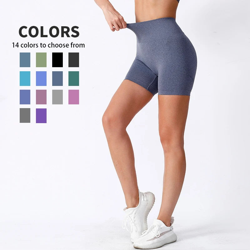 Xooie Fit high waisted workout shorts available in 14 colors with a comfortable fit