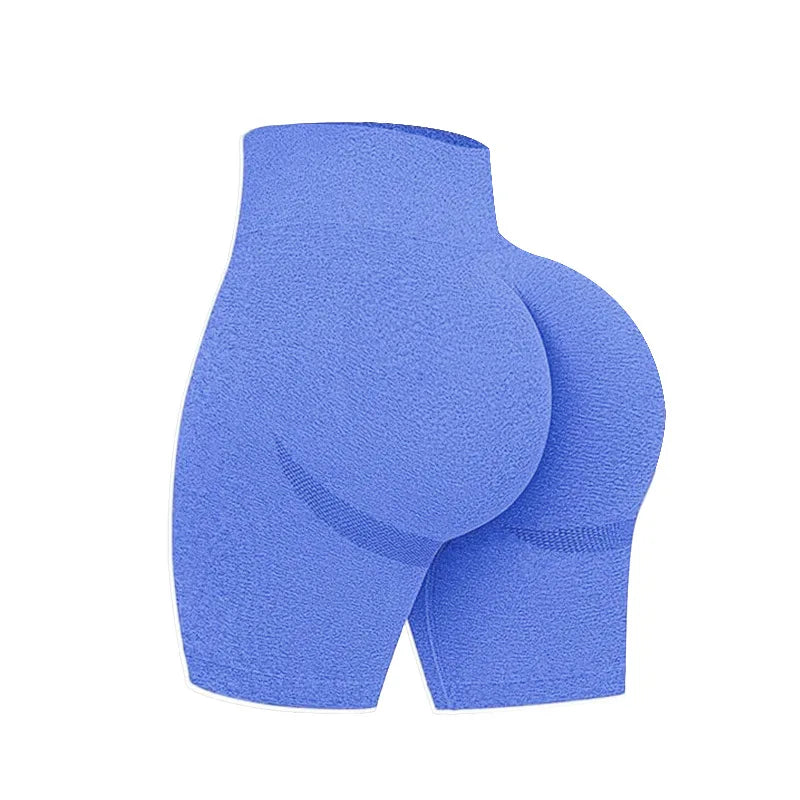 Xooie Fit high waisted workout shorts in vibrant blue for comfort and support during exercise
