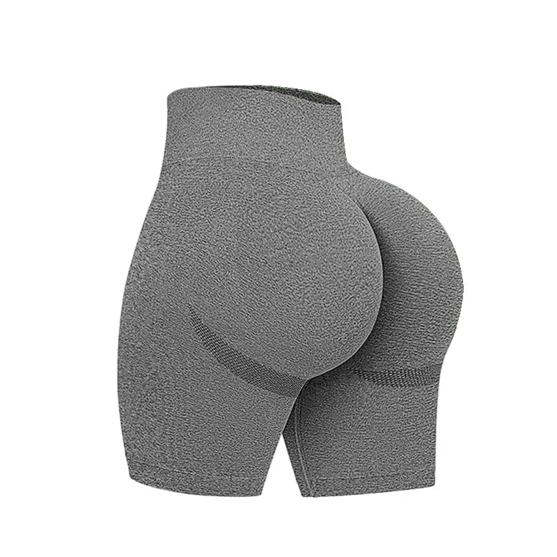 Xooie Fit high waisted workout shorts in grey, designed for comfort and enhanced performance
