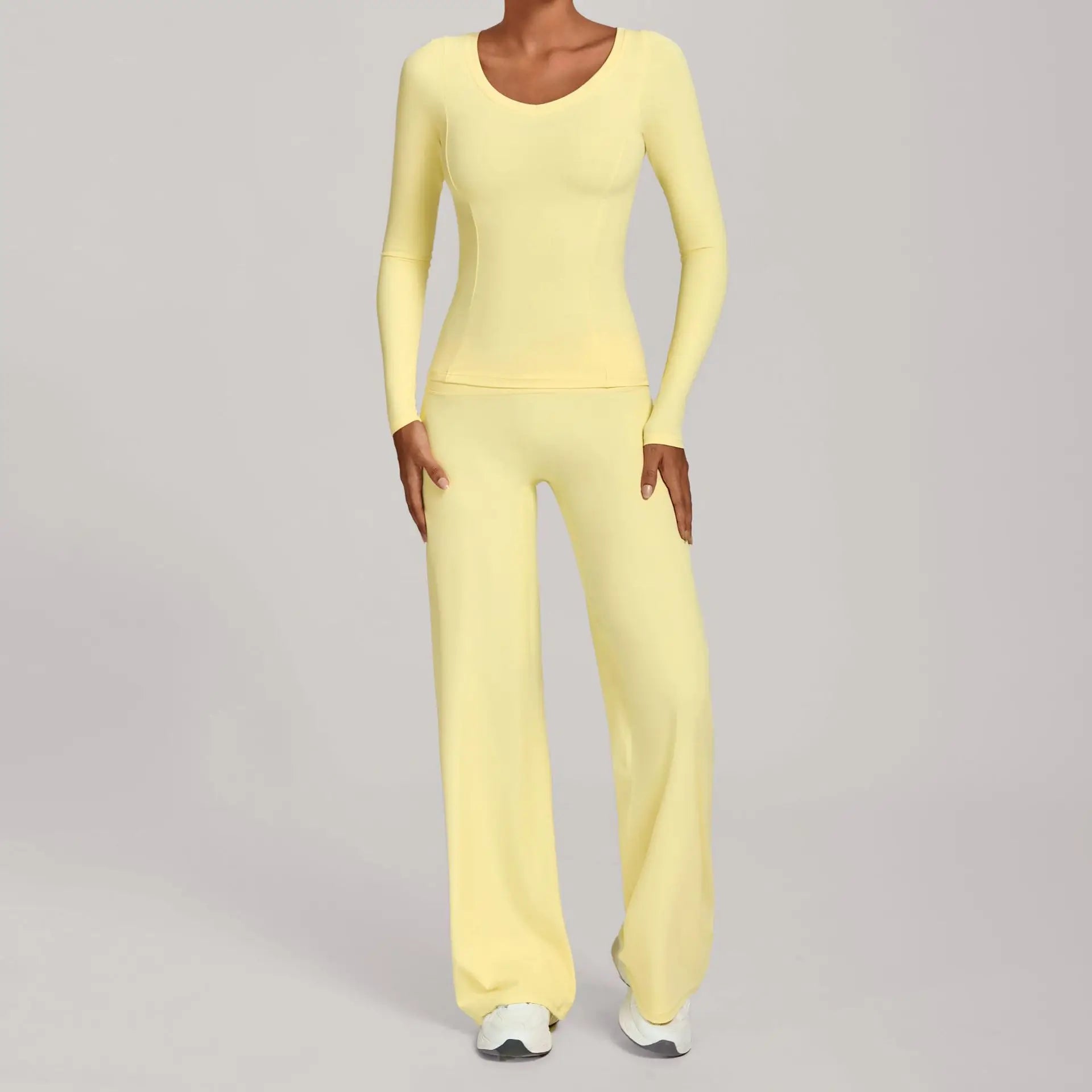 Mauve Muse | Long Sleeve Active Shirt + Flare Pants Matching Set