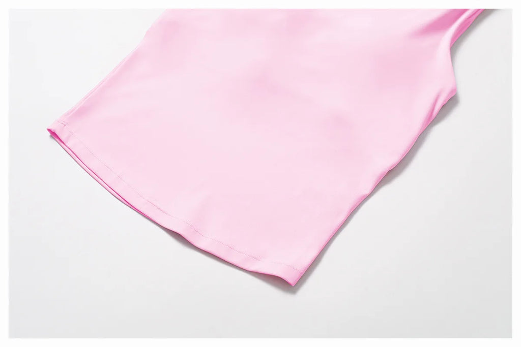 Xooie Fit Pink One Shoulder Workout Top in Stretchy Fabric for Comfortable Exercise