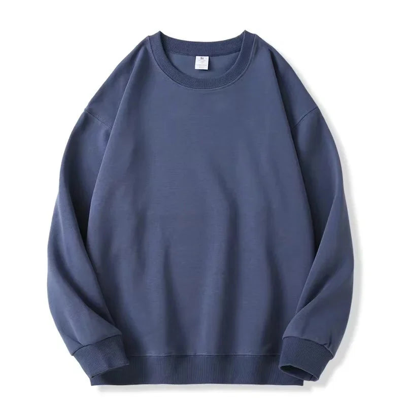 Navy oversized fleece sweatshirt for women with a relaxed fit and soft touch fabric