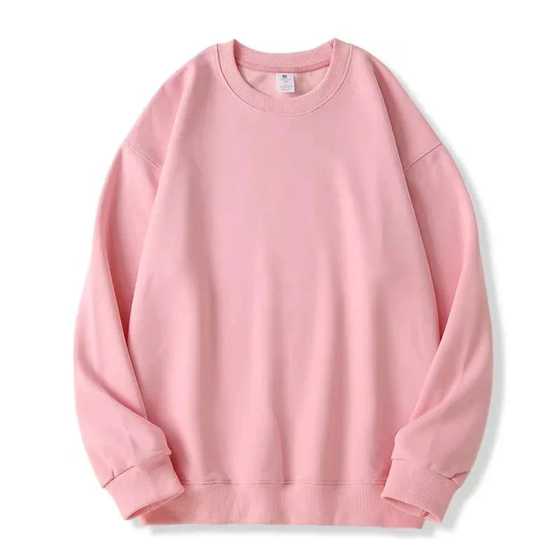 Xooie Fit oversized fleece sweatshirt for women in soft pink color with relaxed fit