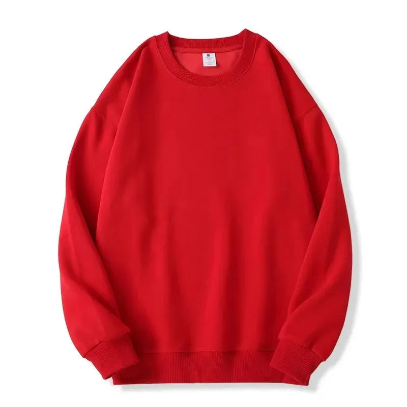 Xooie Fit oversized fleece sweatshirt for women in vibrant red color, perfect for casual wear