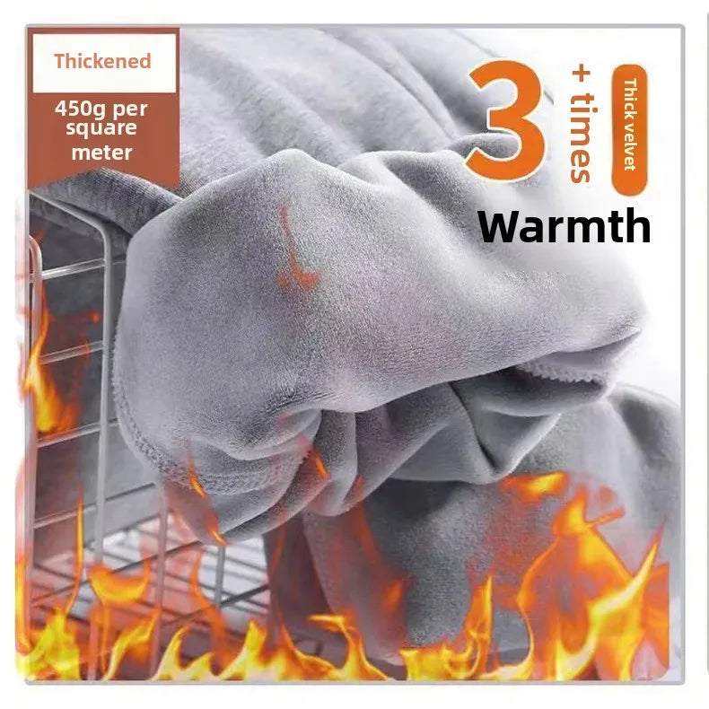 Light gray oversized fleece sweatshirt for women offering three times warmth with thickened fabric