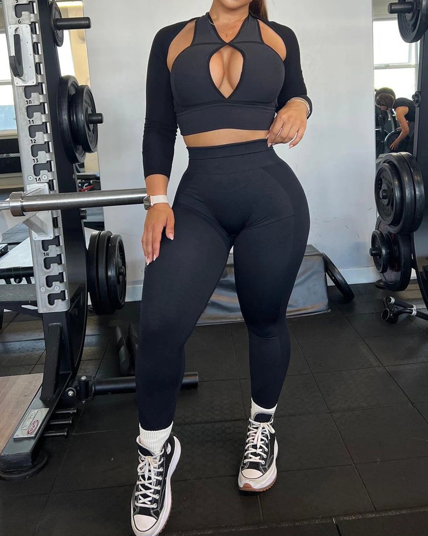 Xooie Fit high intensity leggings for women in black, perfect for gym workouts and activewear