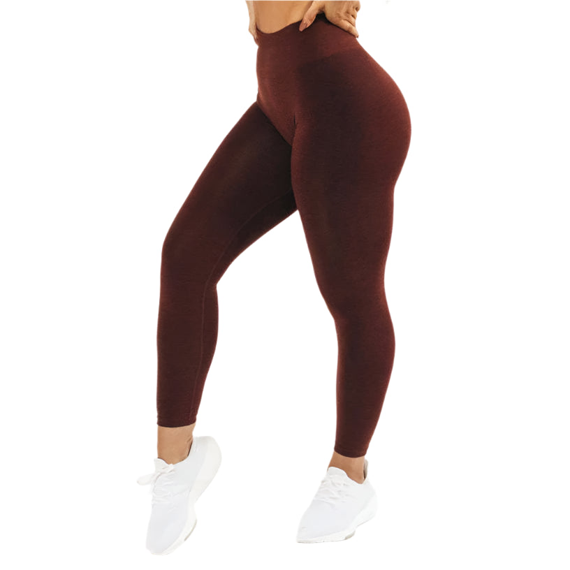 Xooie Fit high-waisted fitness leggings in deep burgundy for optimal comfort during workouts