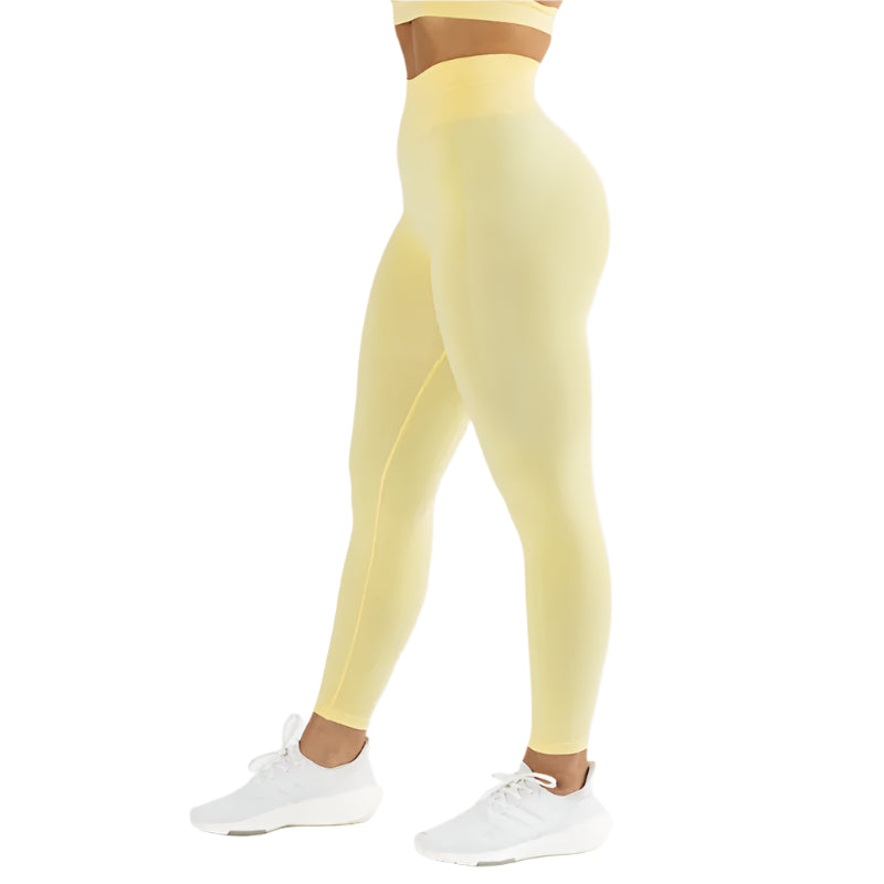 Xooie Fit high-waisted fitness leggings in yellow, perfect for activewear and workouts