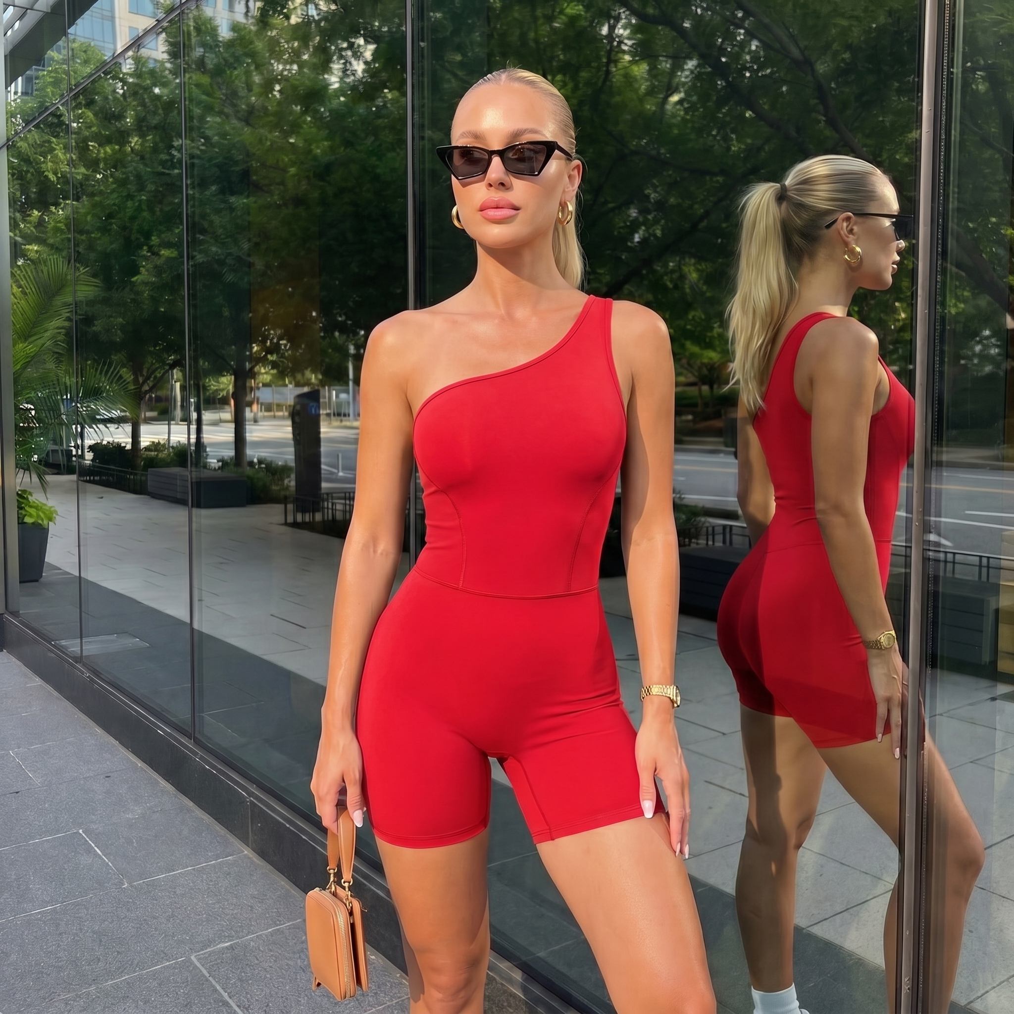One & Done | One Shoulder One-Piece Romper - Xooie Fit