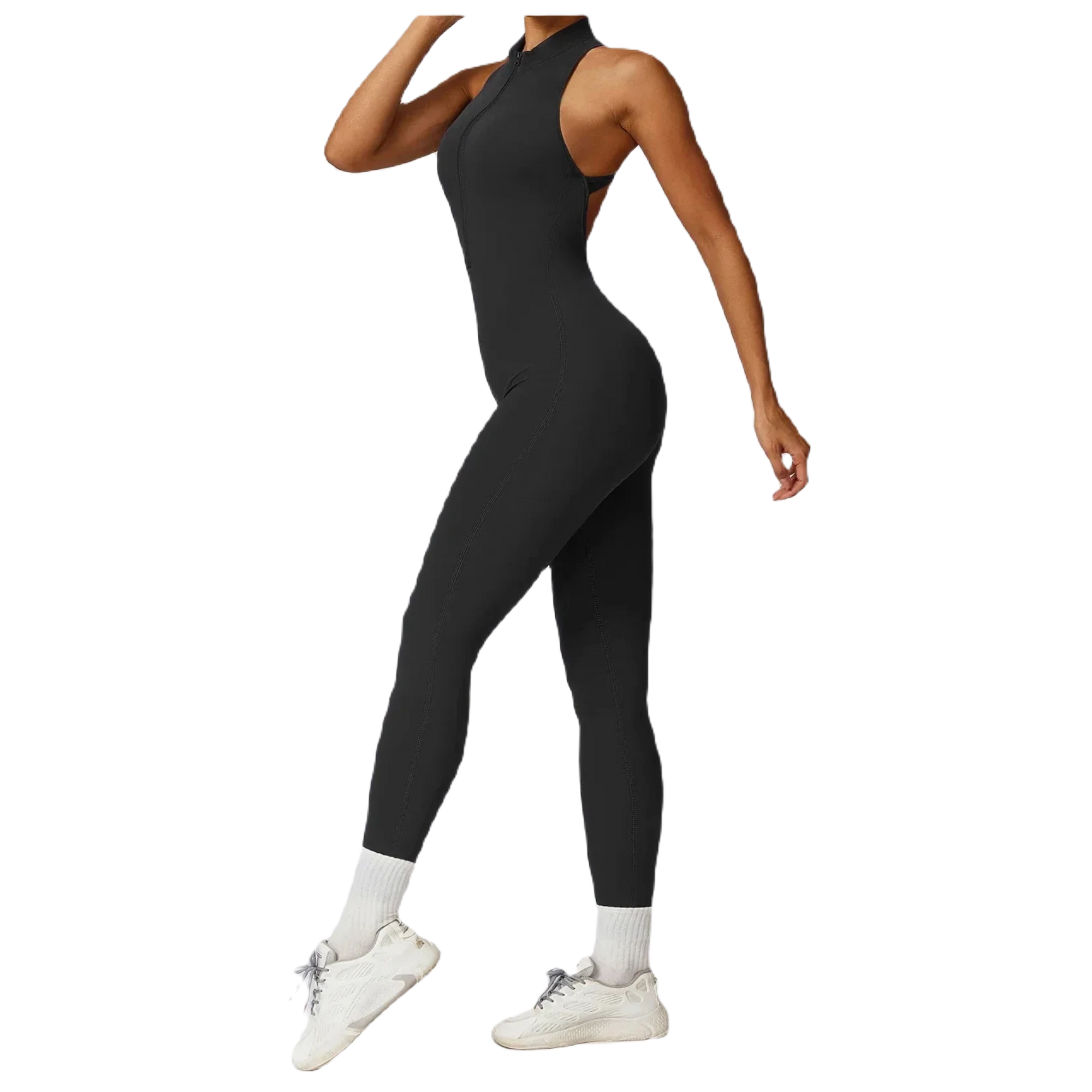 Rep Your Back Yoga Zipper Open-Back Jumpsuit