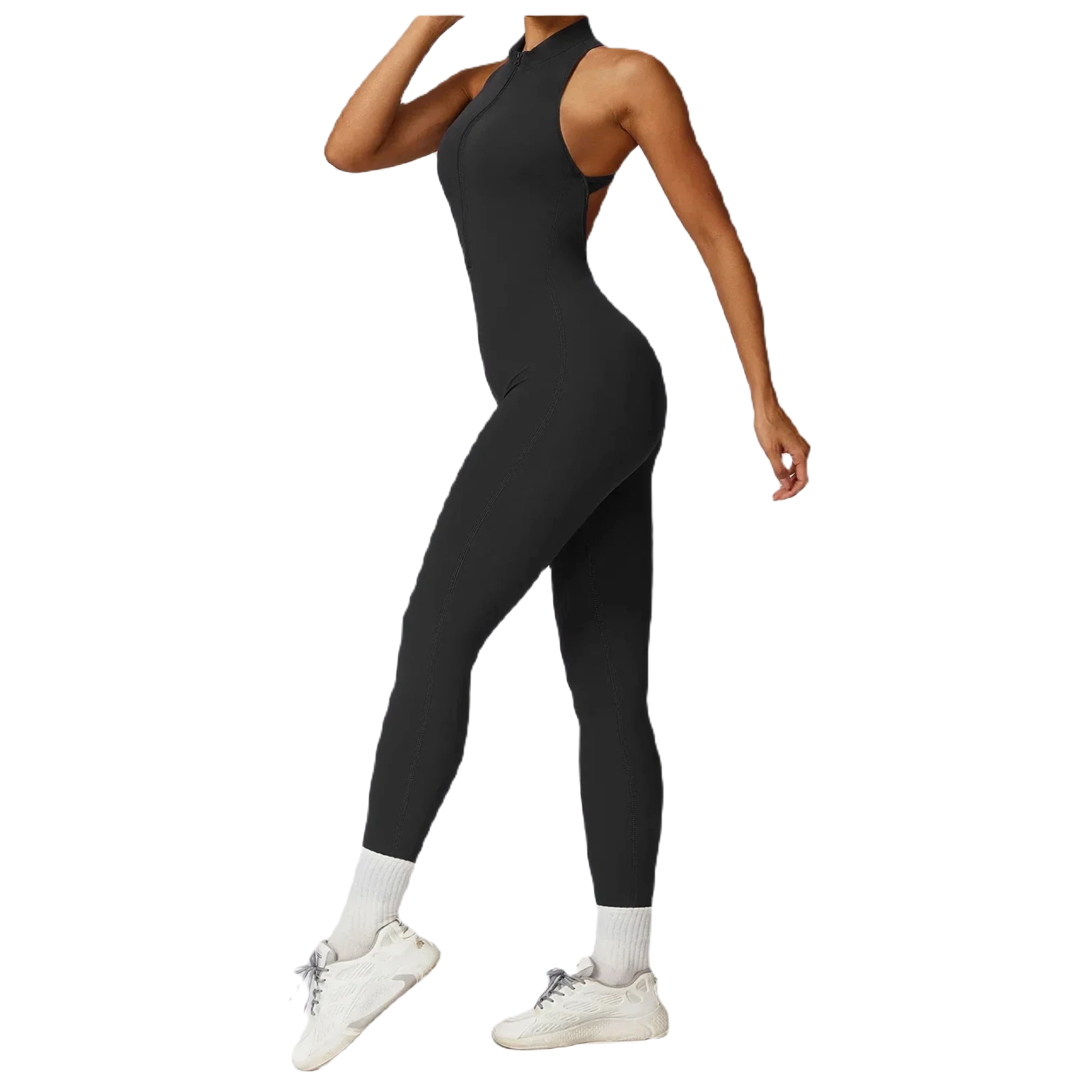 Rep Your Back Yoga Zipper Open-Back Jumpsuit