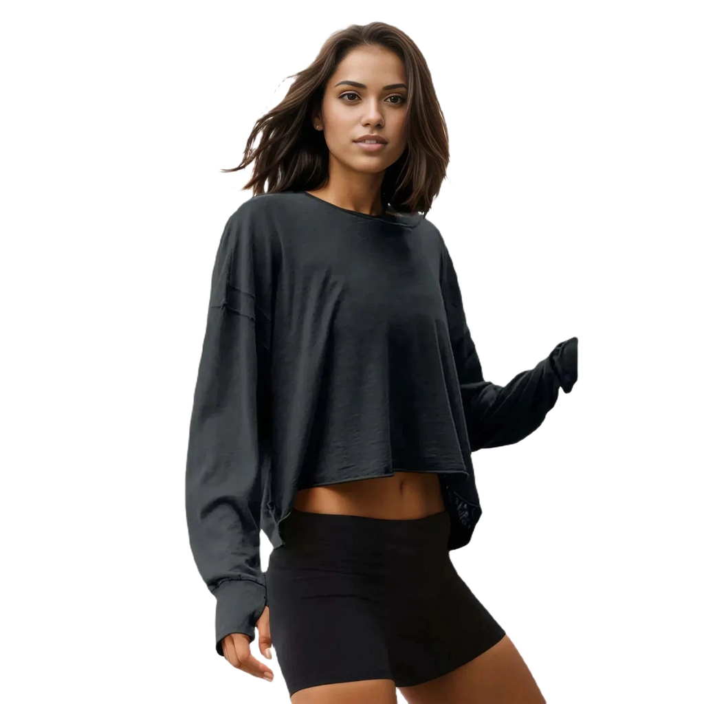 Volley Victorian | Long-Sleeve Baggy Backless Active Top