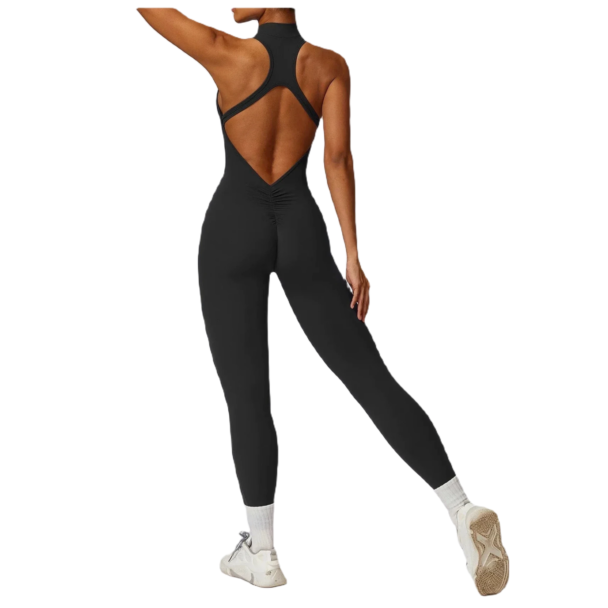 Rep Your Back Yoga Zipper Open-Back Jumpsuit