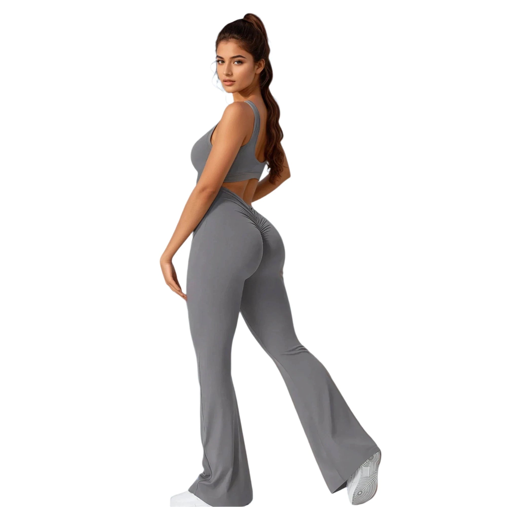 Yogi | Triangle-Back Flared Jumpsuit
