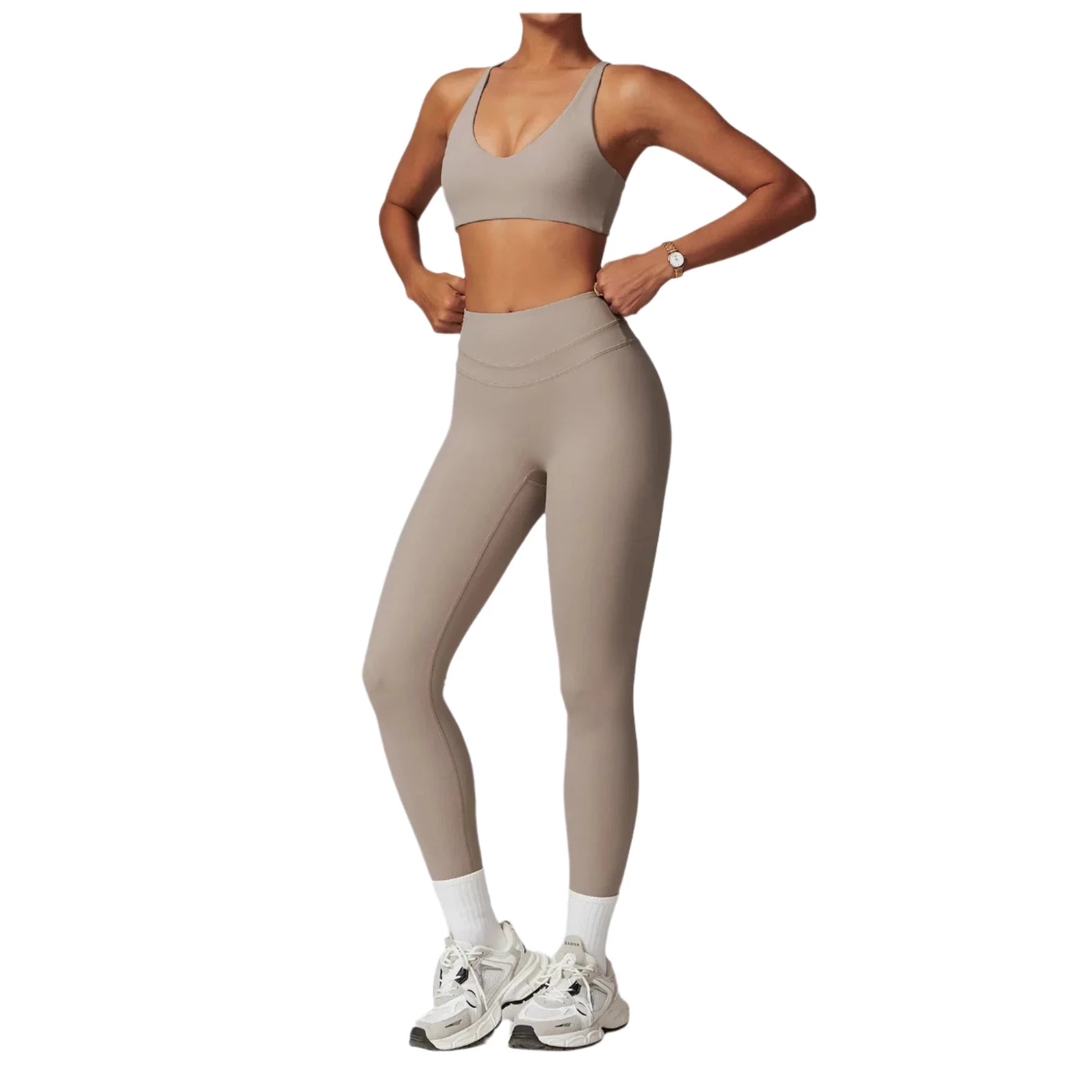 Fueled by Coffee, Chaos & Crunches | Bra + Leggings Matching Set
