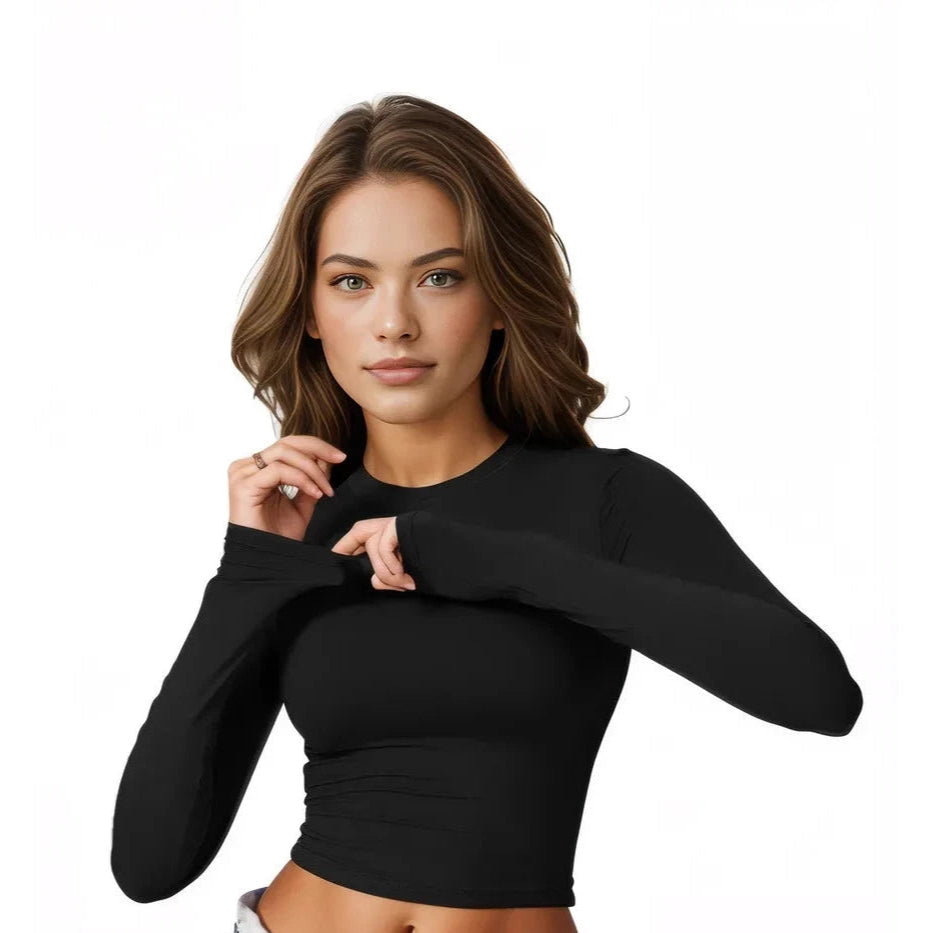 It's Your World, Babe | Long-Sleeve Stretchy Fitted Shirt