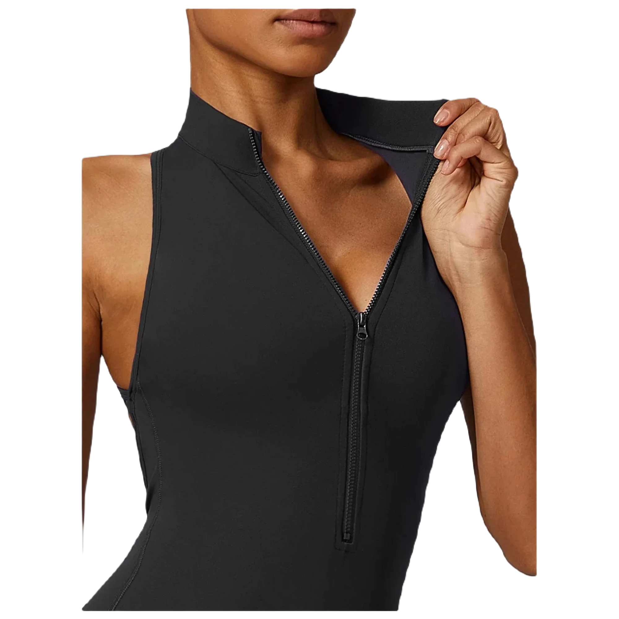 Rep Your Back Yoga Zipper Open-Back Jumpsuit