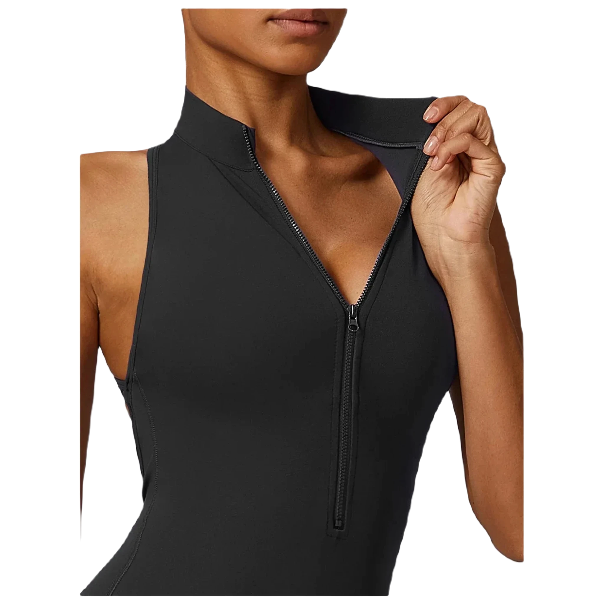 Rep Your Back Yoga Zipper Open-Back Jumpsuit