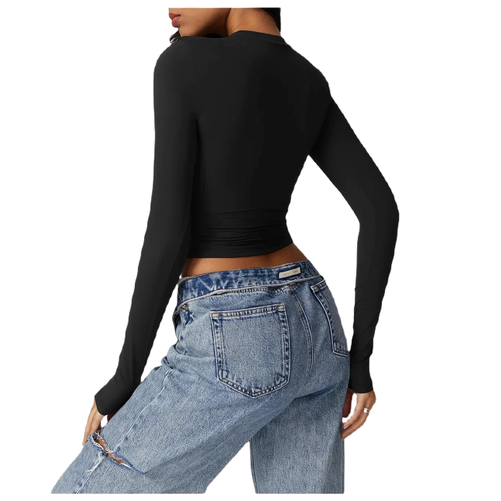 It's Your World, Babe | Long-Sleeve Stretchy Fitted Shirt