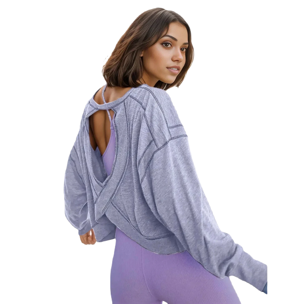 Volley Victorian | Long-Sleeve Baggy Backless Active Top