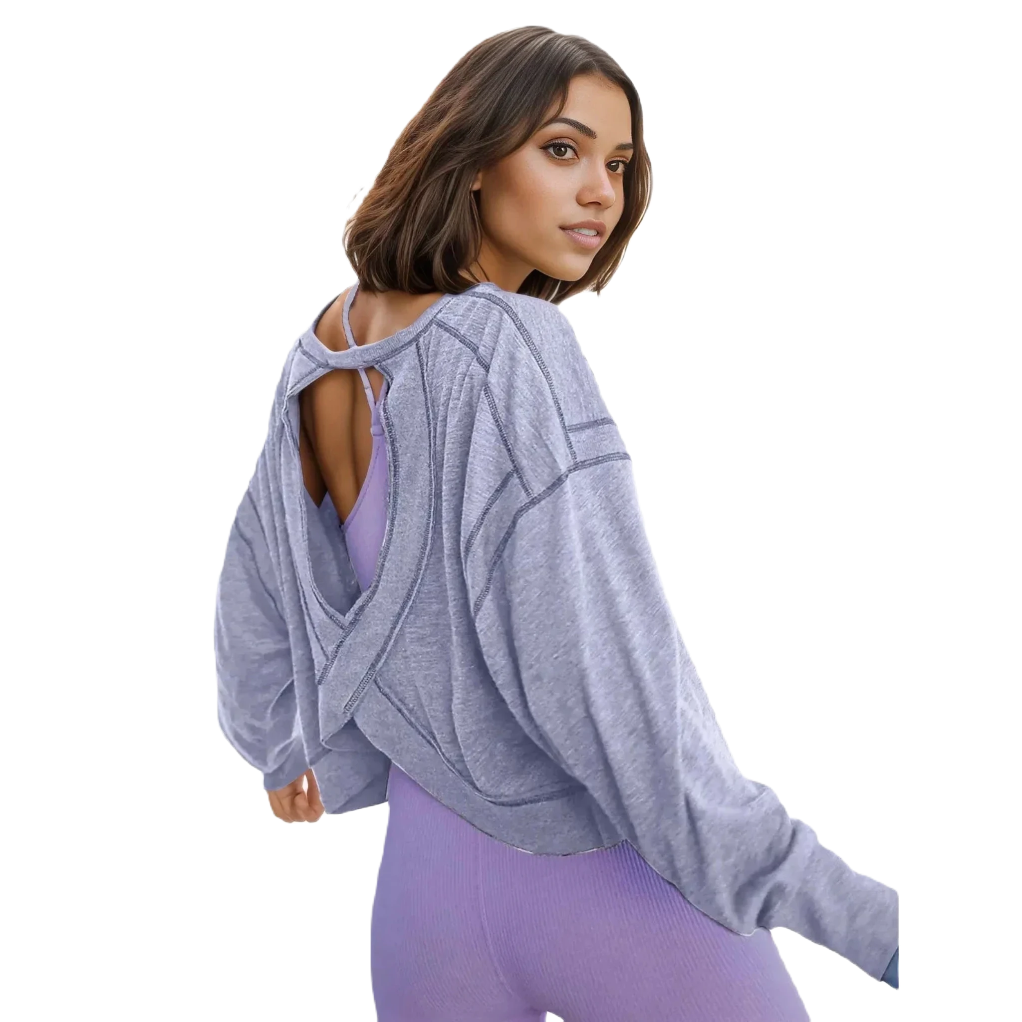 Volley Victorian | Long-Sleeve Baggy Backless Active Top