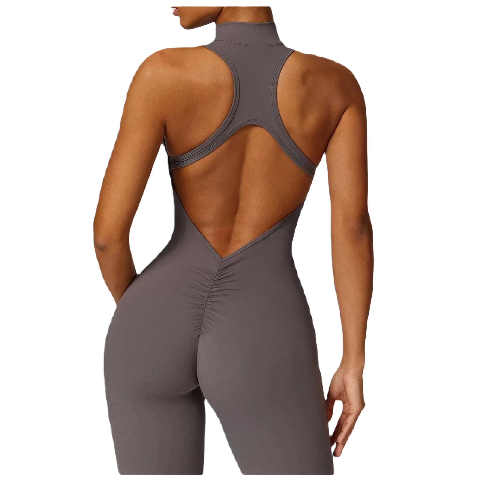 Rep Your Back Yoga Zipper Open-Back Jumpsuit