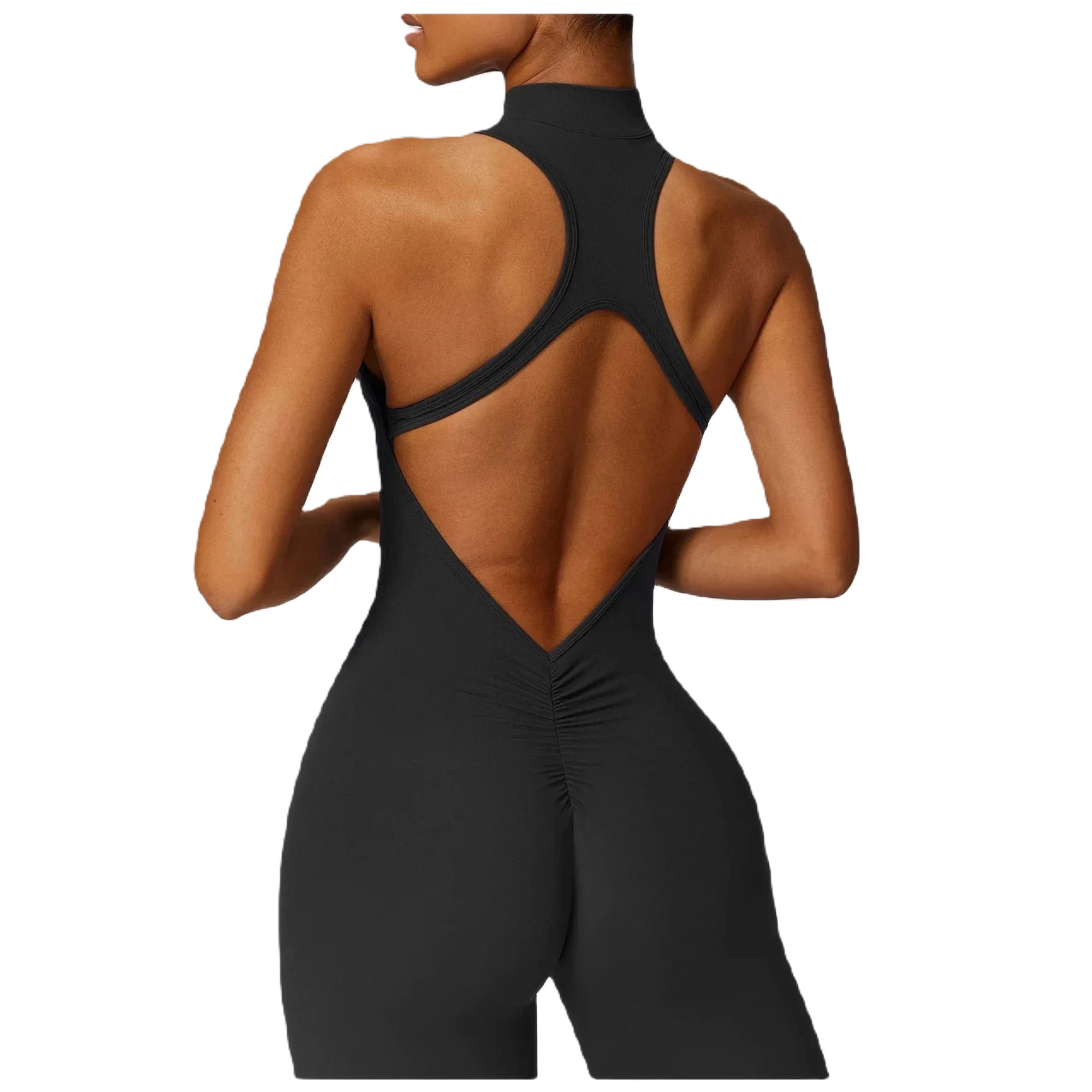 Rep Your Back Yoga Zipper Open-Back Jumpsuit