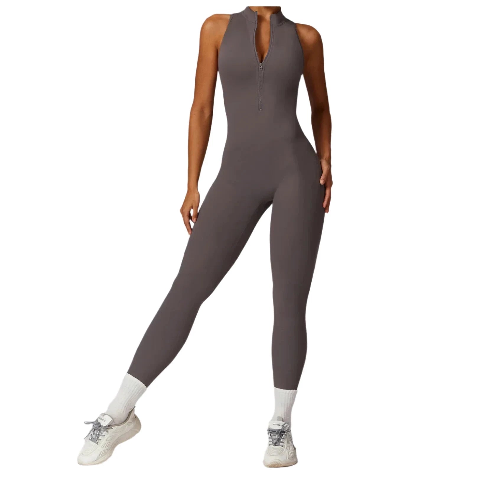 Rep Your Back Yoga Zipper Open-Back Jumpsuit