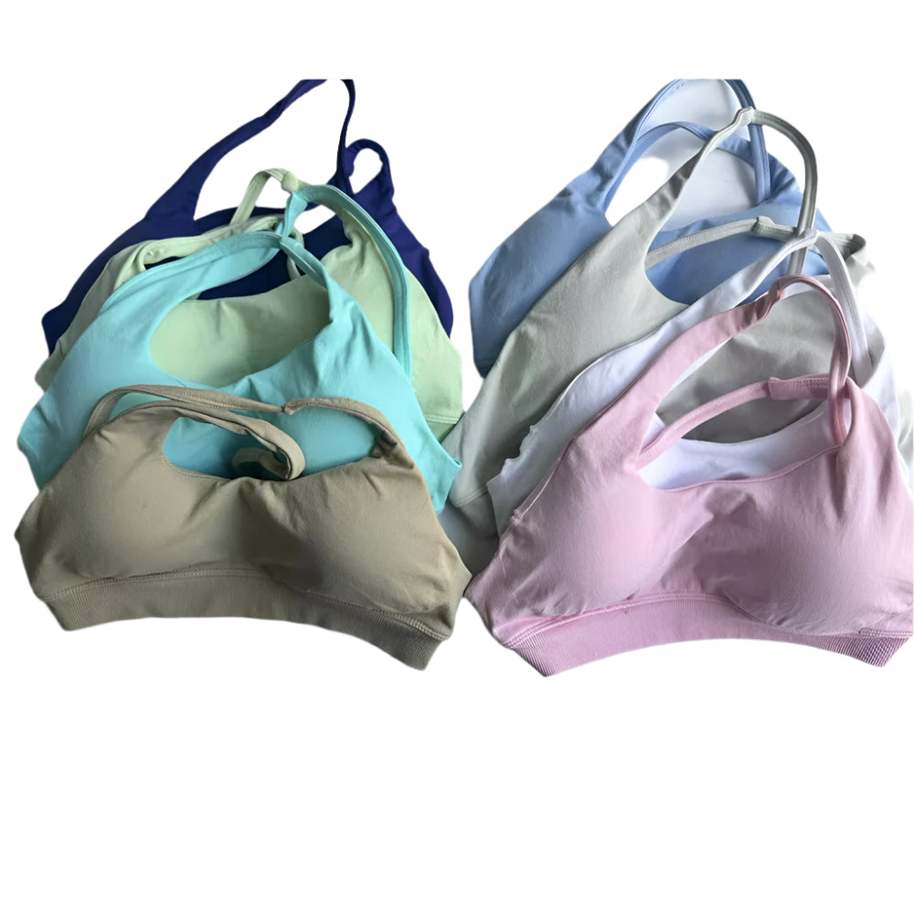 Xooie Fit Two-Piece Set featuring side-strap bra and shorts in various colors for comfortable wear