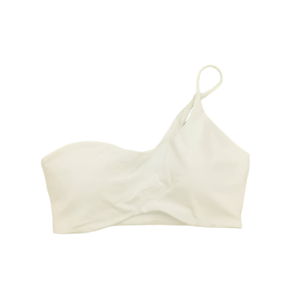 Xooie Fit Single-Strap Bralette for Workouts in Soft White Fabric for Comfort and Style
