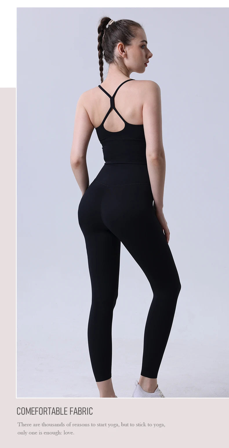 .. Allegedly | Fitted Spaghetti Strap Top + High Waist Leggings