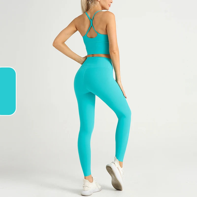 .. Allegedly | Fitted Spaghetti Strap Top + High Waist Leggings