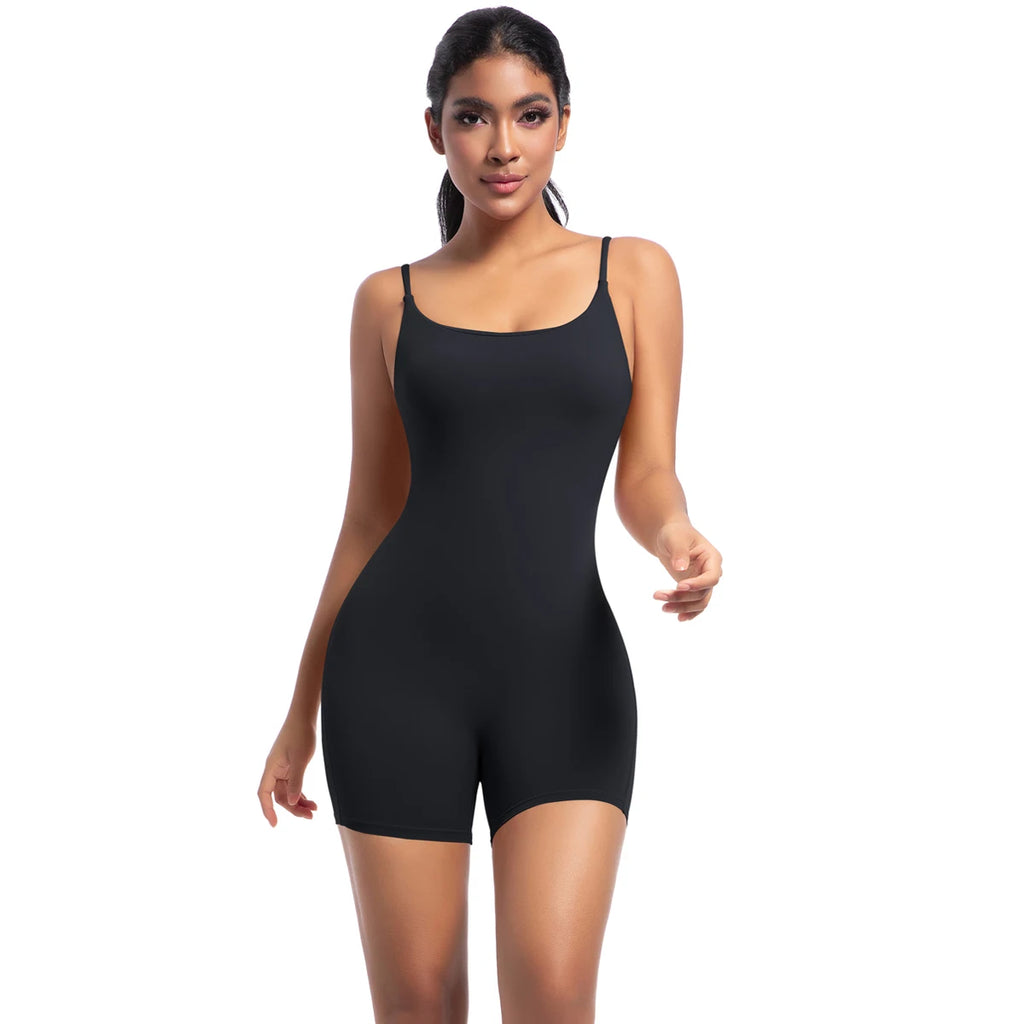 Goodbye, Invisibility | Spaghetti-Strap Bodysuit Shorts One-Piece