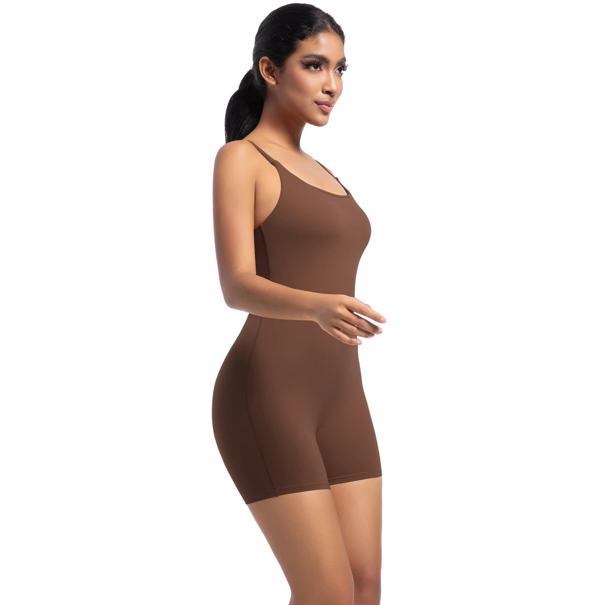 Goodbye, Invisibility | Spaghetti-Strap Bodysuit Shorts One-Piece