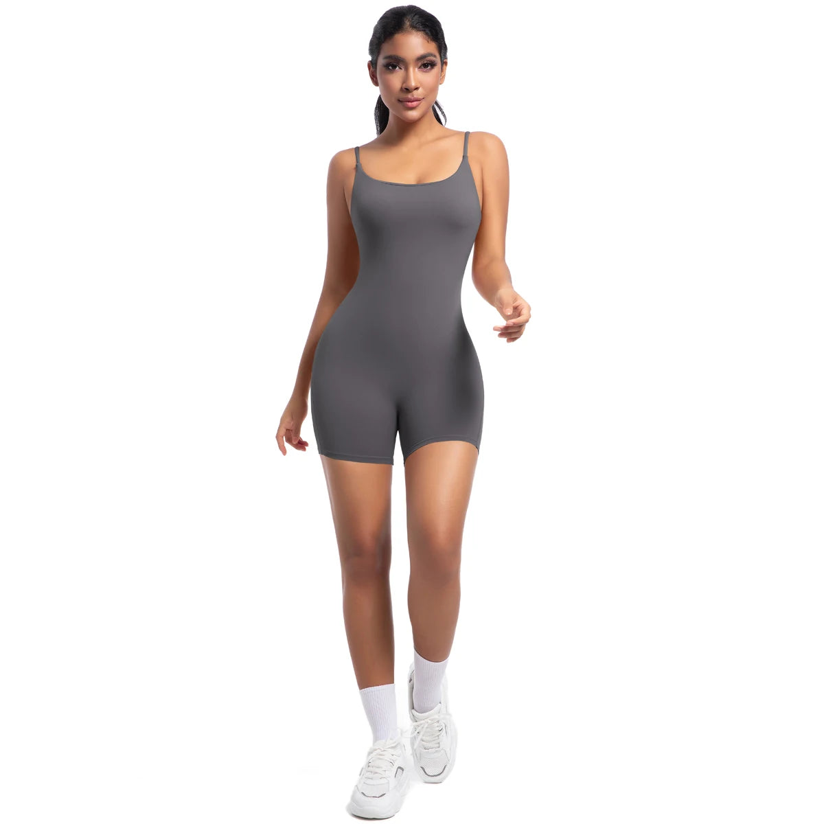 Goodbye, Invisibility | Spaghetti-Strap Bodysuit Shorts One-Piece