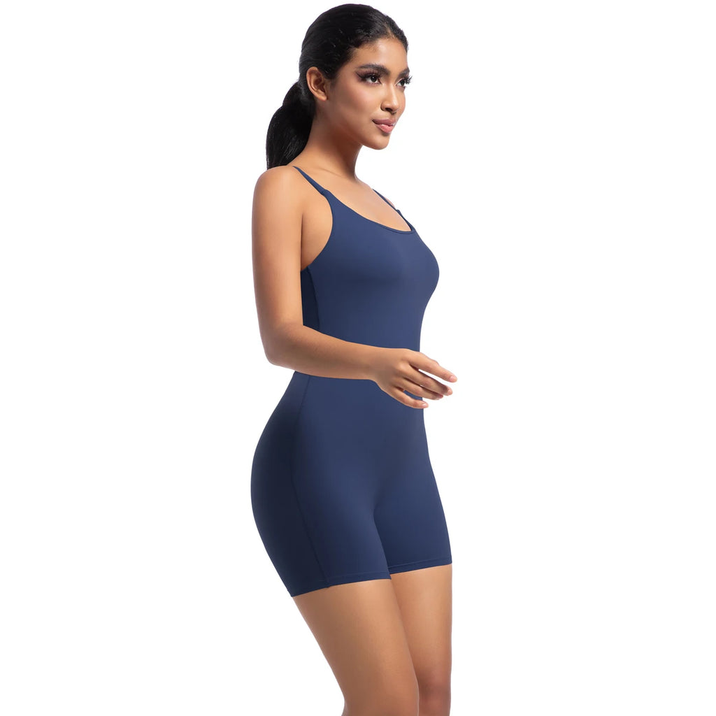 Goodbye, Invisibility | Spaghetti-Strap Bodysuit Shorts One-Piece