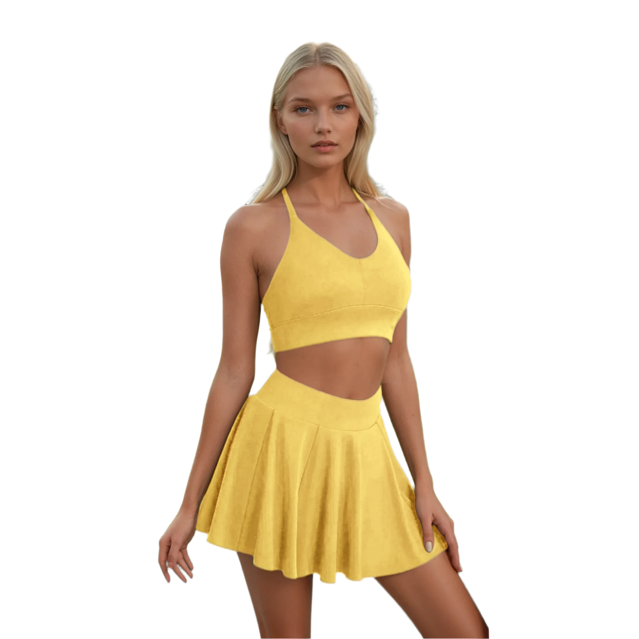 Match Maiden | Sport Bra + Skort w/ Pockets Matching Set
